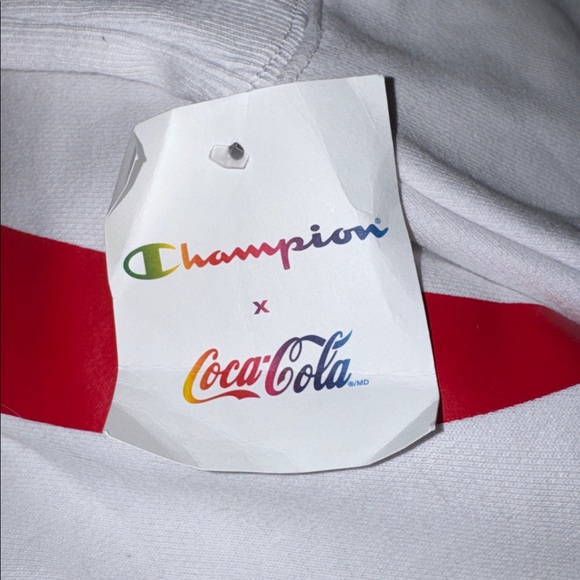 Mens Champion Coca Cola White Hoodie Limited - Picture 7 of 8